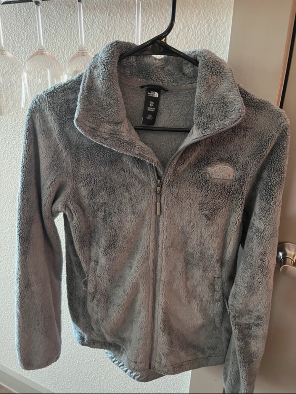 The North Face Plush Gray Teddy Fleece Jacket